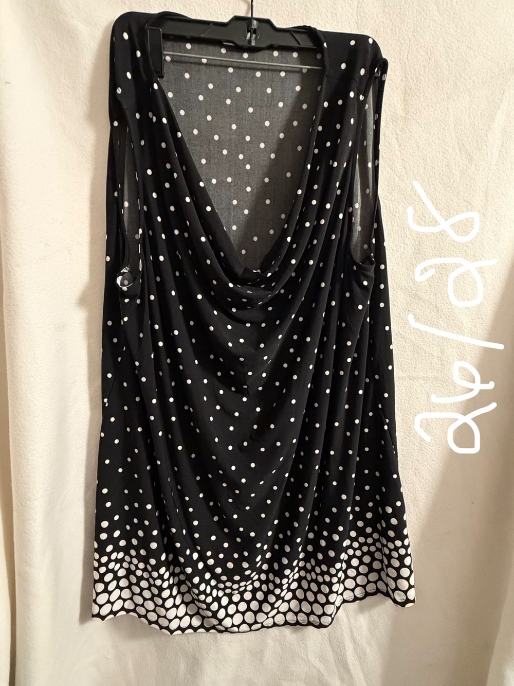 Black Polka Dot v Neck Dress